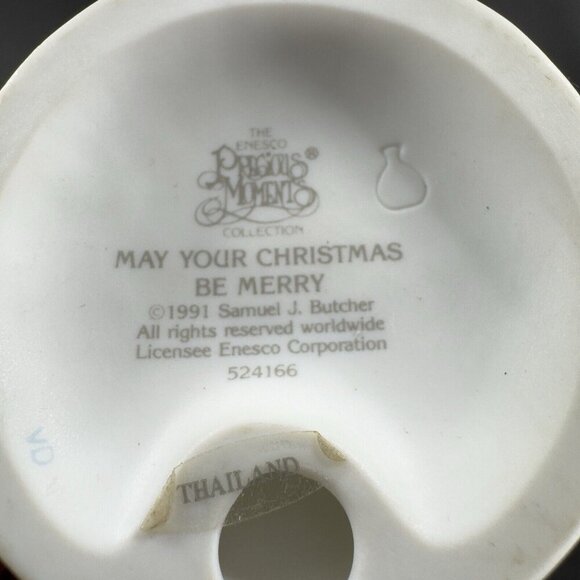 1991 Precious Moments May Your Christmas Be Merry Enesco Samuel J Butcher Figure - Picture 6 of 9